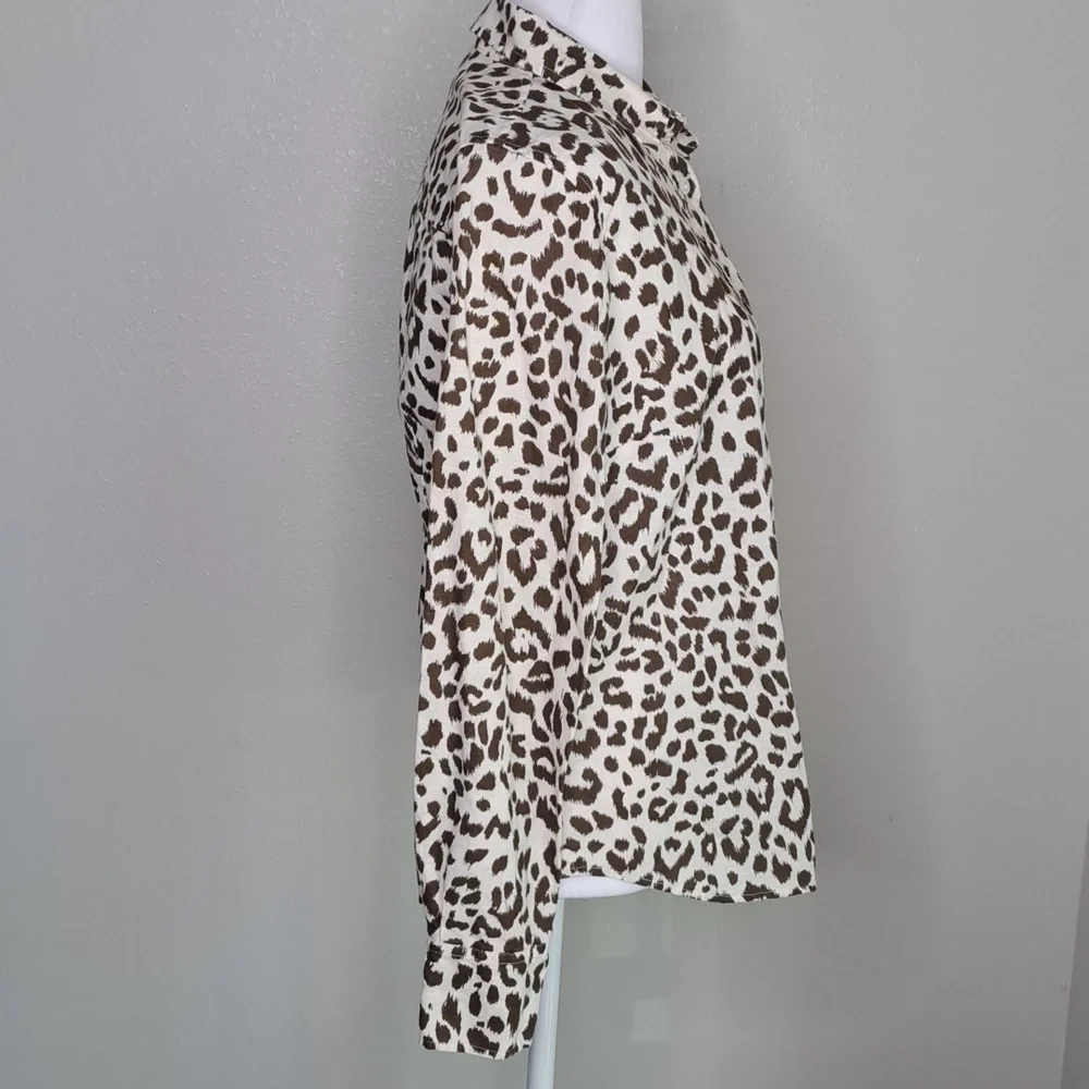 J. Crew Leopard Print Button Down Shirt - Black and White - Picture 7 of 16